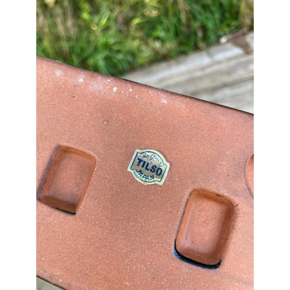 Vintage MCM Redware Tilso Planter Vase Zebra Gold Black - Picture 11 of 15